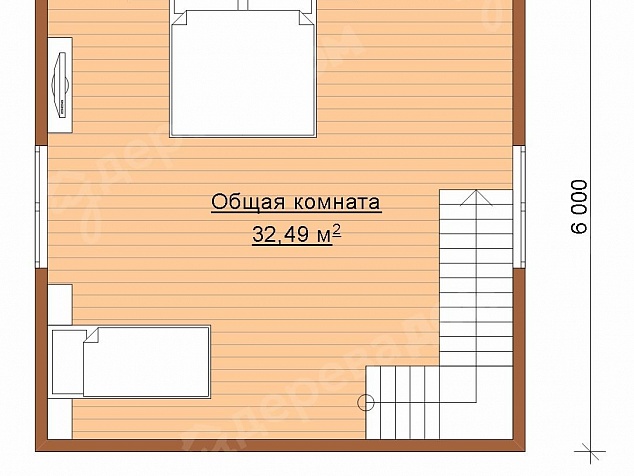 Каркасная баня 8х7 «Баня 25»