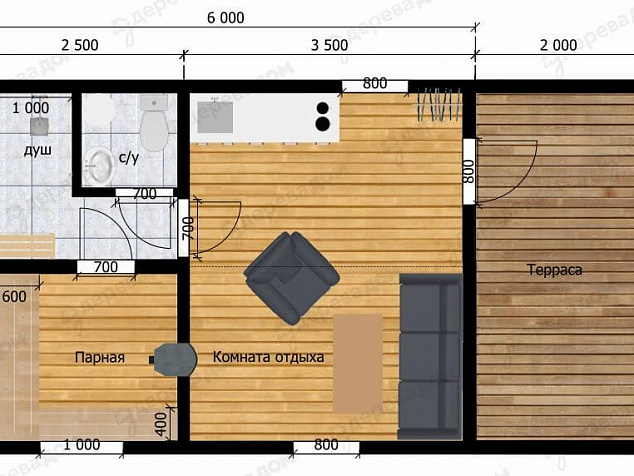 Модульная баня 8х4,5 «Барн 11»