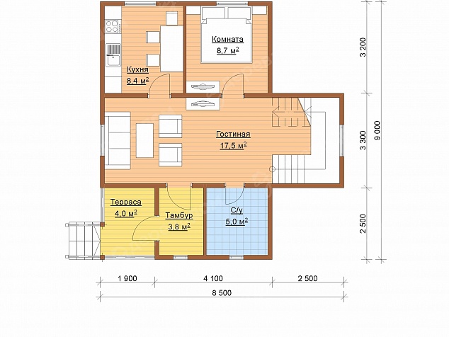 Каркасный дом 9х8,5 «Сибирь 23»