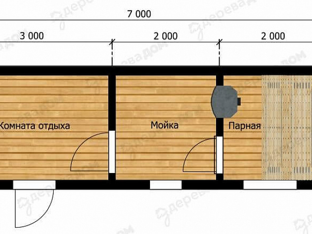 Модульная баня 7х2,3 «Барн 6»