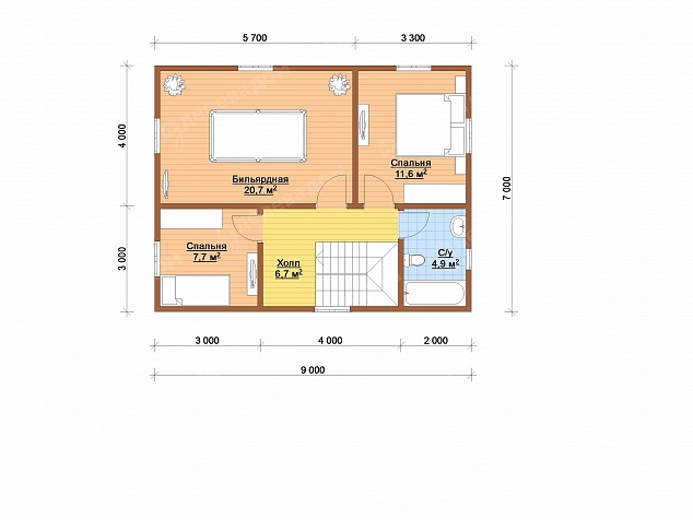 Каркасный дом 11.5х9.5 «Буран 131»